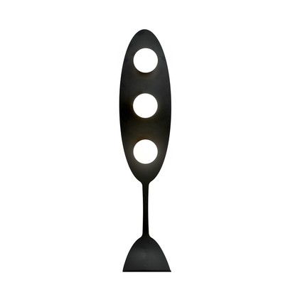 Aura LP3 Sort/Opal gulvlampe - Ø14 cm, E14, 230V, uden lyskilde