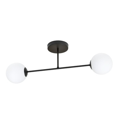 Roma 2 Sort/Opal loftslampe - Ø14 cm, E14, 230V, uden lyskilde