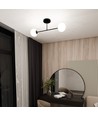 Roma 2 Sort/Opal loftslampe - Ø14 cm, E14, 230V, uden lyskilde
