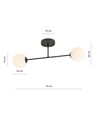 Roma 2 Sort/Opal loftslampe - Ø14 cm, E14, 230V, uden lyskilde