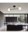 Roma 2 Sort/Opal loftslampe - Ø14 cm, E14, 230V, uden lyskilde