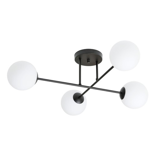 Roma 4 Sort/Opal loftslampe - Ø14 cm, E14, 230V, uden lyskilde