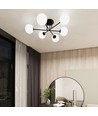 Roma 6 Sort/Opal loftslampe - Ø14 cm, E14, 230V, uden lyskilde