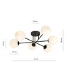 Roma 6 Sort/Opal loftslampe - Ø14 cm, E14, 230V, uden lyskilde
