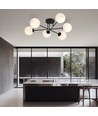 Roma 6 Sort/Opal loftslampe - Ø14 cm, E14, 230V, uden lyskilde
