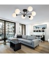 Roma 6 Sort/Opal loftslampe - Ø14 cm, E14, 230V, uden lyskilde