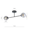 Roma 2 Sort/Grafit loftslampe - Ø14 cm, E14, 230V, uden lyskilde