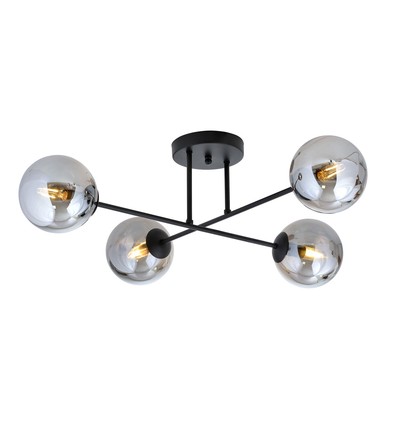 Roma 4 Sort/Grafit loftslampe - Ø14 cm, E14, 230V, uden lyskilde