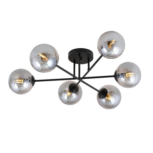 Roma 6 Sort/Grafit loftslampe - Ø14 cm, E14, 230V, uden lyskilde