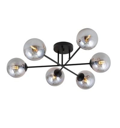 Roma 6 Sort/Grafit loftslampe - Ø14 cm, E14, 230V, uden lyskilde