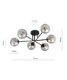 Roma 6 Sort/Grafit loftslampe - Ø14 cm, E14, 230V, uden lyskilde