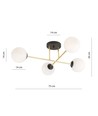 Magnum 4 Sort/Opal loftslampe - Ø14 cm, E14, 230V, uden lyskilde