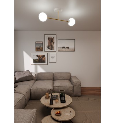 Magnum 2 Hvid/Opal loftslampe - Ø14 cm, E14, 230V, uden lyskilde