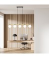 Allora 5 Sort/Opal pendellampe - Ø14 cm, E14, 230V, uden lyskilde