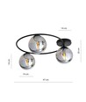 Sopra 3 Sort/Grafit loftslampe - Ø14 cm, E14, 230V, uden lyskilde