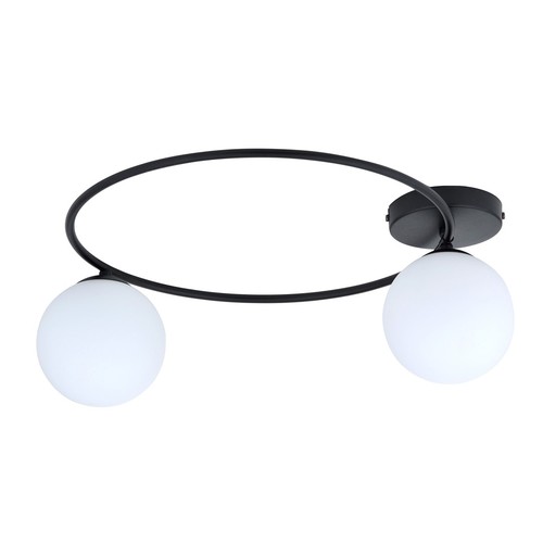 Sopra 2 Sort/Opal loftslampe - Ø14 cm, E14, 230V, uden lyskilde