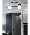 Sopra 2 Sort/Opal loftslampe - Ø14 cm, E14, 230V, uden lyskilde