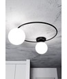 Sopra 2 Sort/Opal loftslampe - Ø14 cm, E14, 230V, uden lyskilde