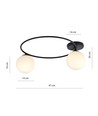 Sopra 2 Sort/Opal loftslampe - Ø14 cm, E14, 230V, uden lyskilde