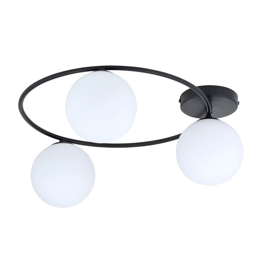 Sopra 3 Sort/Opal loftslampe - Ø14 cm, E14, 230V, uden lyskilde