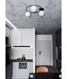 Sopra 3 Sort/Opal loftslampe - Ø14 cm, E14, 230V, uden lyskilde