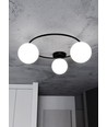 Sopra 3 Sort/Opal loftslampe - Ø14 cm, E14, 230V, uden lyskilde