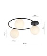 Sopra 3 Sort/Opal loftslampe - Ø14 cm, E14, 230V, uden lyskilde