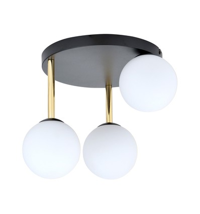 Dolce 3 Sort/Opal loftslampe - Ø14 cm, E14, 230V, uden lyskilde