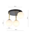 Dolce 3 Sort/Opal loftslampe - Ø14 cm, E14, 230V, uden lyskilde