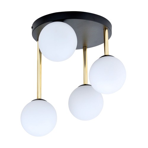 Dolce 4 Sort/Opal loftslampe - Ø14 cm, E14, 230V, uden lyskilde