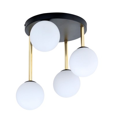 Dolce 4 Sort/Opal loftslampe - Ø14 cm, E14, 230V, uden lyskilde