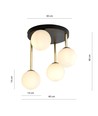 Dolce 4 Sort/Opal loftslampe - Ø14 cm, E14, 230V, uden lyskilde
