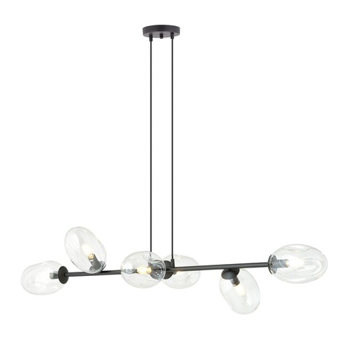 Pandora 6 Sort/Transparent pendellampe - Ø12 cm, E14, 230V, uden lyskilde