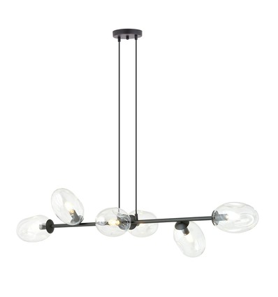 Pandora 6 Sort/Transparent pendellampe - Ø12 cm, E14, 230V, uden lyskilde