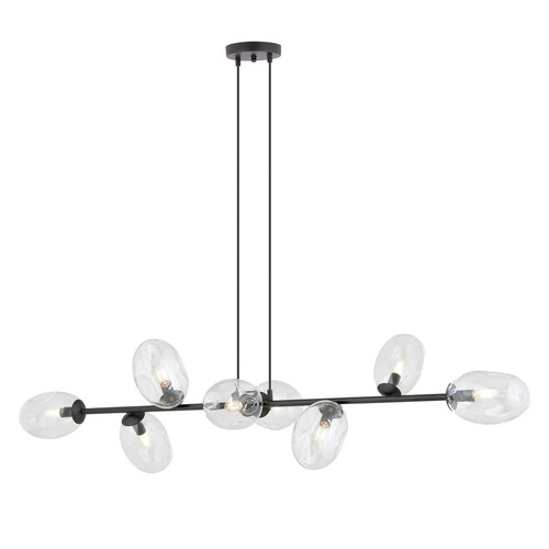 Pandora 8 Sort/Transparent pendellampe - Ø12 cm, E14, 230V, uden lyskilde