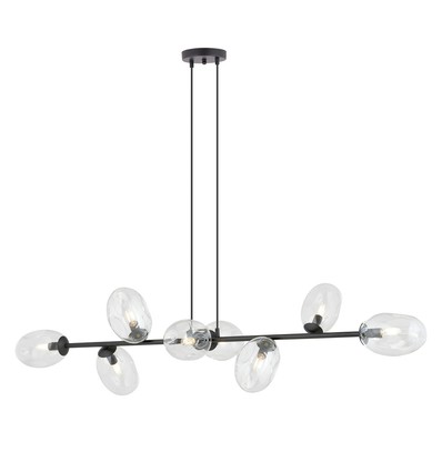 Pandora 8 Sort/Transparent pendellampe - Ø12 cm, E14, 230V, uden lyskilde