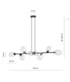 Pandora 8 Sort/Transparent pendellampe - Ø12 cm, E14, 230V, uden lyskilde