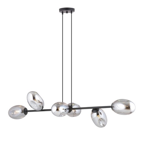 Pandora 6 Sort/Grafit pendellampe - Ø12 cm, E14, 230V, uden lyskilde