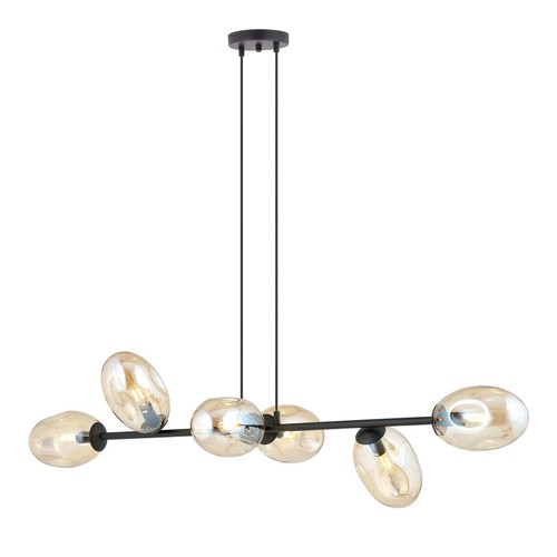 Pandora 6 Sort/Rav pendellampe - Ø12 cm, E14, 230V, uden lyskilde