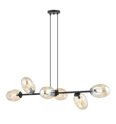 Pandora 6 Sort/Rav pendellampe - Ø12 cm, E14, 230V, uden lyskilde