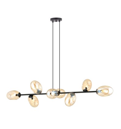 Pandora 8 Sort/Rav pendellampe - Ø12 cm, E14, 230V, uden lyskilde