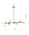 Pandora 8 Sort/Rav pendellampe - Ø12 cm, E14, 230V, uden lyskilde
