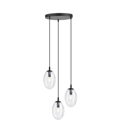 Astral 3 Sort Premium Transparent pendellampe - Ø12 cm, E14, 230V, uden lyskilde