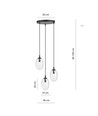 Astral 3 Sort Premium Transparent pendellampe - Ø12 cm, E14, 230V, uden lyskilde