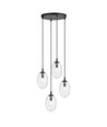 Astral 4 Sort Premium Transparent pendellampe - Ø12 cm, E14, 230V, uden lyskilde
