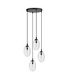 Astral 4 Sort Premium Transparent pendellampe - Ø12 cm, E14, 230V, uden lyskilde