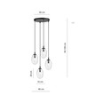 Astral 4 Sort Premium Transparent pendellampe - Ø12 cm, E14, 230V, uden lyskilde