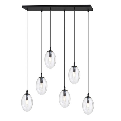 Astral 6 Sort/Transparent pendellampe - Ø12 cm, E14, 230V, uden lyskilde