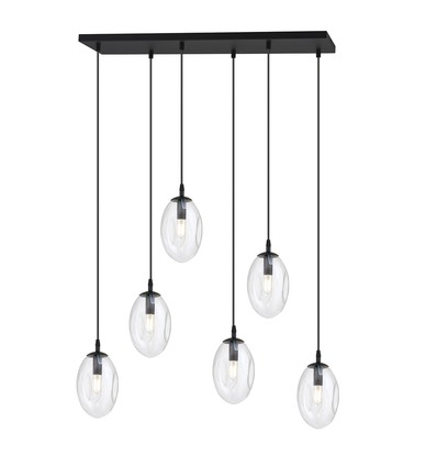Astral 6 Sort/Transparent pendellampe - Ø12 cm, E14, 230V, uden lyskilde
