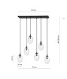 Astral 6 Sort/Transparent pendellampe - Ø12 cm, E14, 230V, uden lyskilde